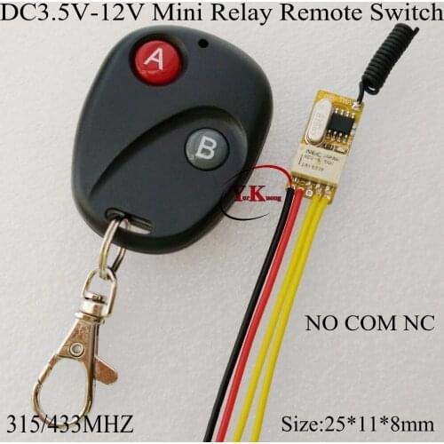 Micro Contact Remote Control Switch 3.7v 4.5v 5v 6v 7.4v 9v 12v 1A RF Switching Wireless Switch Designer manufacturer 100sets