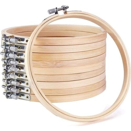 10 Pcs 15cm Embroidery Hoop Bamboo Hoop Cross Stitch Hoop Embroidery Frame Hoop for Hand Embroidery Hoop Art Smooth no Burr