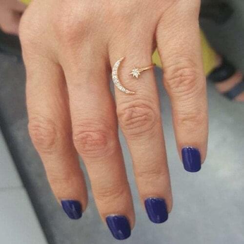 Rose Gold Wedding Rings For Women Love Promise Fashion Star Ring Size 5 Girls Couple Rings Engagement Promise Engagement Ring