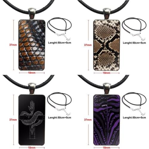 Glass Pendant Galaxy Pendant Necklace Women Steel Plated Necklaces Jewelry For Women Party Gift Design Popular Snake Skin Print