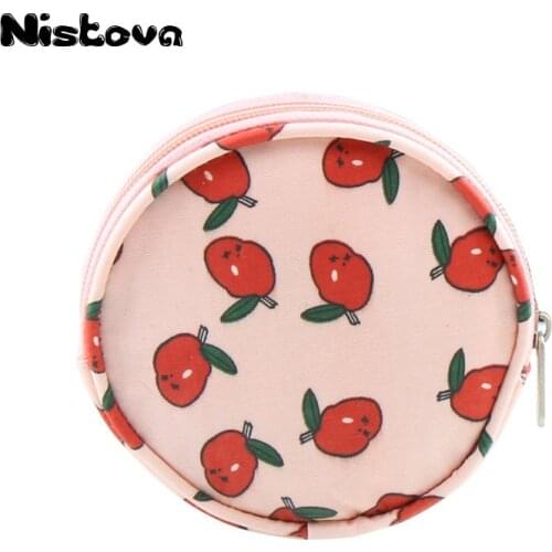 Portable Cute Round Coin Pouch Waterproof Kids Purse Holder Women Zip Wallet Card Case Cartoon Key Bag Christmas Birthday Gift