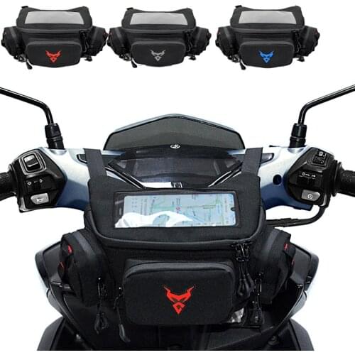 Touch Screen Motorcycle Bag Moto Waist Bag Waterproof Front Storage Bags Pedal Motorbike Fixed Straps Mobile Phone Navigation