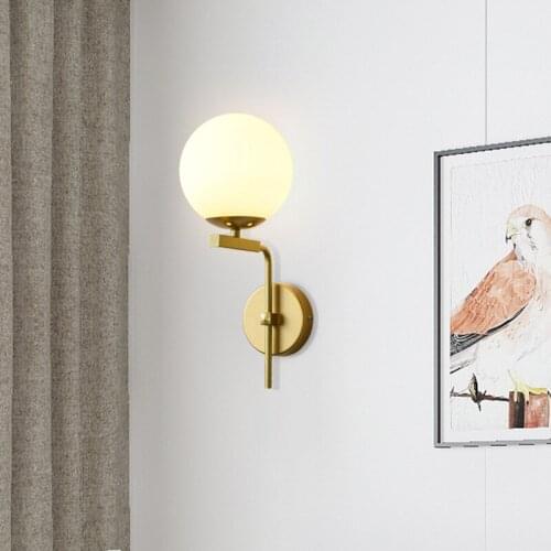 Glass wall sconces crystal lampes suspendues glass ball bedroom light aisle bedroom bedside corridor wall lamp wall lamp