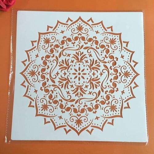 30 * 30 cm large round flower mandala diy stencil painting scrapbook coloring engraving album decoration template stencil -h