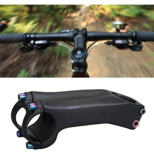 1 pc BALUGOE Carbon Fiber Bicycle Stem 70-130mm Minus 17 Degree Black High Hardness Stem For XC/AM Mountain Bike/Road Bike