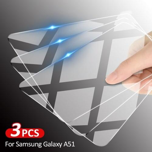 3Pcs Tempered Glass For Samsung Galaxy A51 A71 A50 A70 S20 FE S10E A12 A41 A31 A21 A11 A81 A91 A01 A60 A40 A30 A30S A50S Glass