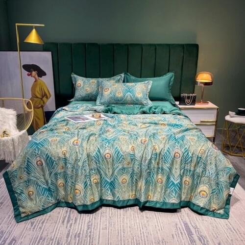 1pc Printing Washed tencel Comfortable and soft Bedspread Summer Quilt Blanket Comforter Home Textiles