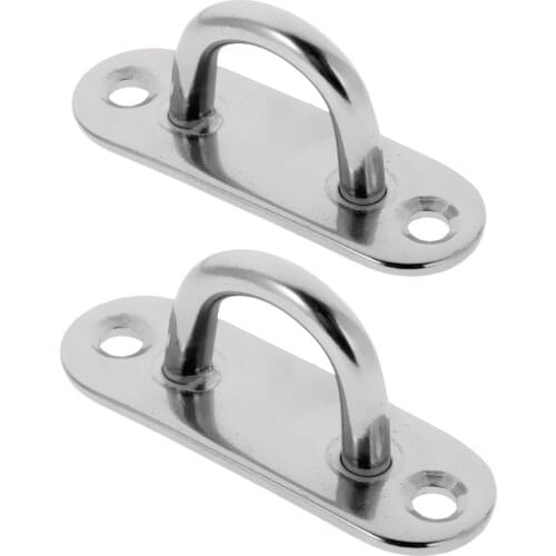 2pcs Oblong Pad Eye Plates Ceiling Wall Mount U Hook Anchor Hanger Hardware