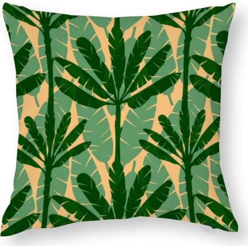 2019 Tropical Plants Palm Leaf Green Leaves Monstera Cushion Covers Flower Cushion Cover Decorative cotton Linen Pillow Case