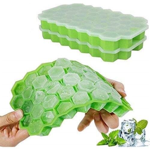 37 Grid Food Grade Silicone With Lid Ice Grid Home DIY Homemade Chocolate Block Ice Cube Mold Square Ice Machine Kitchen Tool