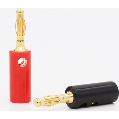 4mm Audio Speaker Wire Cable Screw Gold Plated Banana Plug Jack Connectors