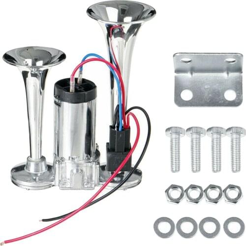 600DB 12V Dual Trumpet Car Air Horn Kit Boat Truck Train Speaker Dual Tone
