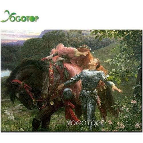 Full square round diamond 5d diy diamond embroidery Horse knight and princess rhinestone mosaic diamond painting picture YY3428