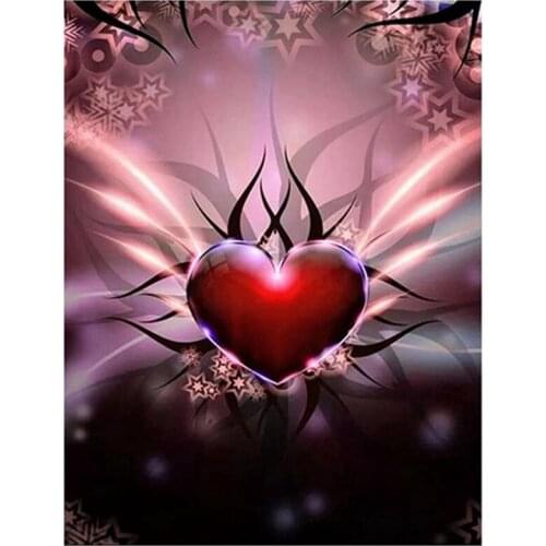 Diamond Painting Full Circle Diamond Kit Rhinestone Picture Art Craft Home Door Decoration (Heart)