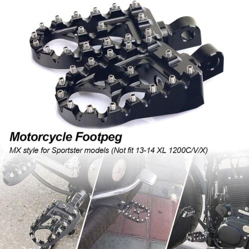 Aluminum CNC Motorcycle Footpegs Wide Foot Pegs 360 Degree MX Rotating Process Chopper Bobber Style For Sportster Models