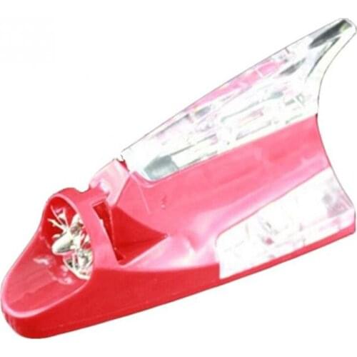 Car Truck Wind Powered LED Light Roof Antenna Shark Fin Safe Warning Flash Lamp Drop Shipping
