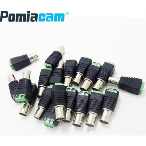 B-G1 Freeshipping 100pcs/lot BNC female to green head solderless monitoring video converter head / positive and negative / screw