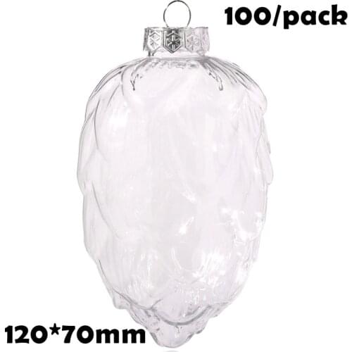 Free Shipping DIY Paintable/Shatterproof Christmas Decoration Sphere Bauble Ball Ornament, 120*70mm Plastic Pine Nut, 100/Pack