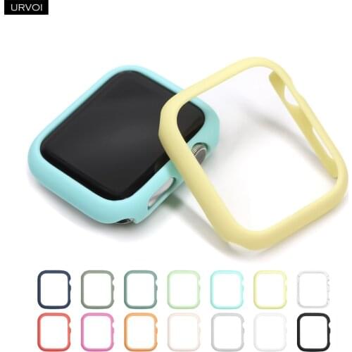 URVOI PC cover for apple watch series 6 SE 5 4 3 2 1 case protector for iWatch 40 44mm Ultra-thin frame slim fit candy color