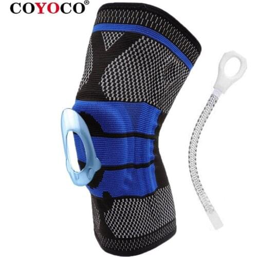 COYOCO Black Silicon Meniscus Knee Support Spring Protector Patella Pads 1 Pcs Leg Arthritis Injury Gym Sleeve Brace Kneepads