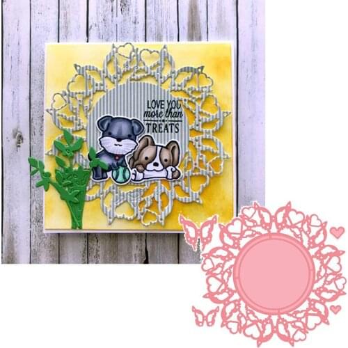 Florid Butterflies Circle Pattern Metal Cutting Dies Stencils Beautiful Circle Pattern dies Scrapbooking 2020