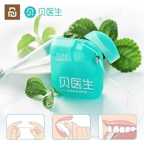 Xiaomi 3PCS DR.Bei Dental Floss Portable Picks Teeth Flosser Toothpicks Stick Oral Care Travel Hygiene Dental Flosser 50m Roll