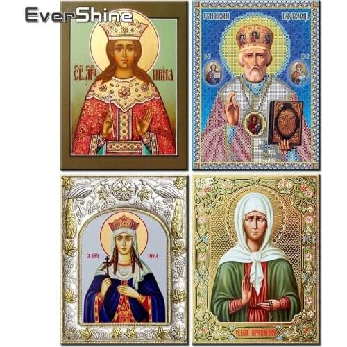 EverShine 5D DIY Diamond Embroidery Religion pictures of rhinestones diamond painting full drill round cross stitch home decor