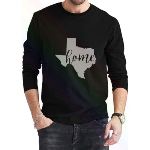 Texas Home Logo Classic Black T-Shirt 2021 Newest Summer Mens Long Sleeve Popular Tees Shirt Tops Novel Unisex