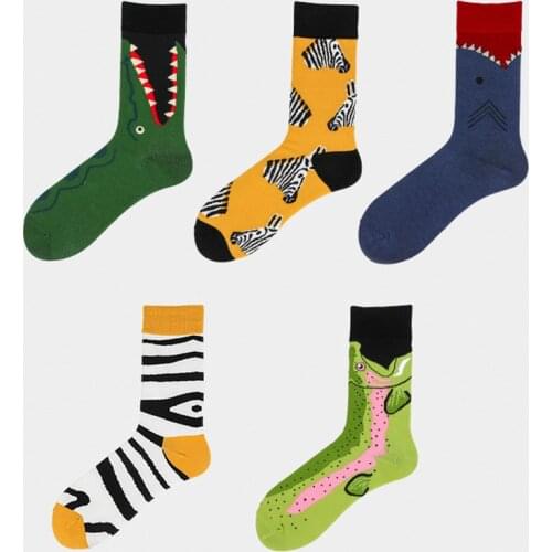 Cotton Fashion Hip Hop Man woman Socks Harajuku fruit Skateboard oil painting animal Happy Socks Funny Sokken Men Sox Skarpetki