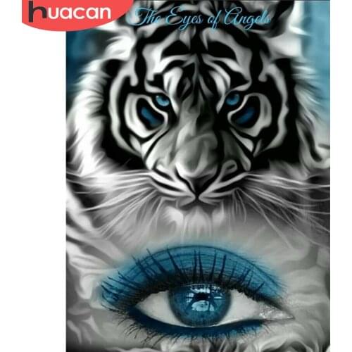 HUACAN 5D DIY Diamond Embroidery Tiger Animal Cross Stitch Sale Diamond Painting Eyes Full Square Round Mosaic Home Decoration
