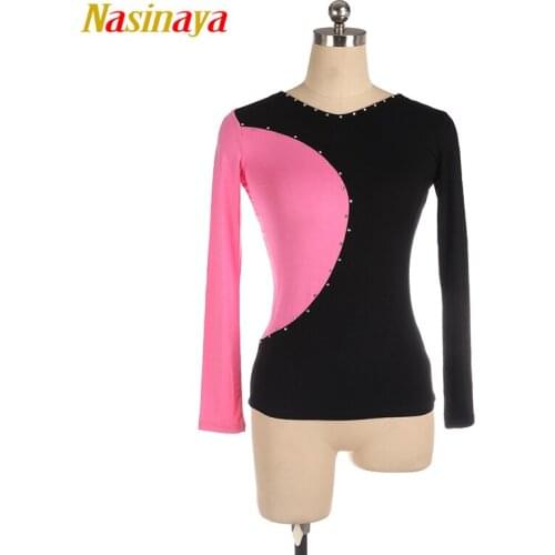 Customized Figure Skating T Shirt Tops for Girl Women Adult Training Competition Patinaje Ice Skating Gymnastics Modal Fabric 2