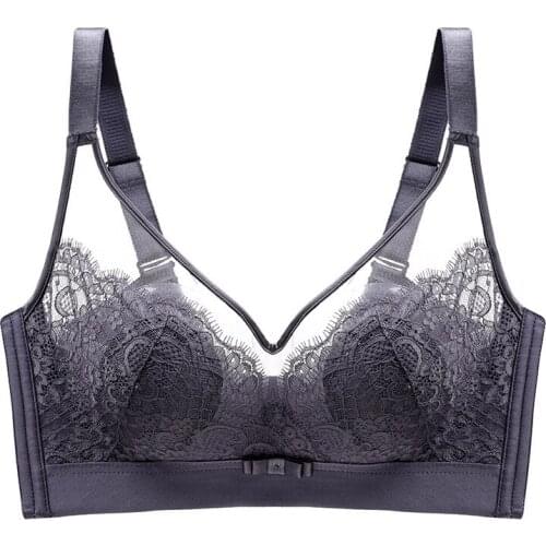 Summer Sexy Lingerie thin breathable lace bra comfortable Women Underwea Push up Breathable Sleep Sports Bra Deep V