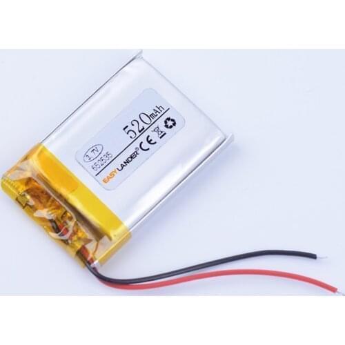 652535 3.7V 520mAh Lithium li Polymer Li-ion Rechargeable Battery For speaker small toys mp3 mp4 mp5 GPS PDA DVR Watch