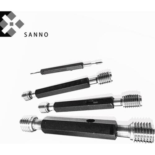 Metric system enlarged plug gauge M1+0.03 / M6+0.03 / M10+0.03 / 1/4-20+0.03 screw thread plug gauge fine go and nogo
