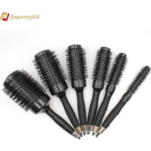 Foreign Trade Ceramics Comb Nylon Volume Comb Hairdressing Comb Black Aluminum Tube Comb Modeling Pity Hair Dropshipping