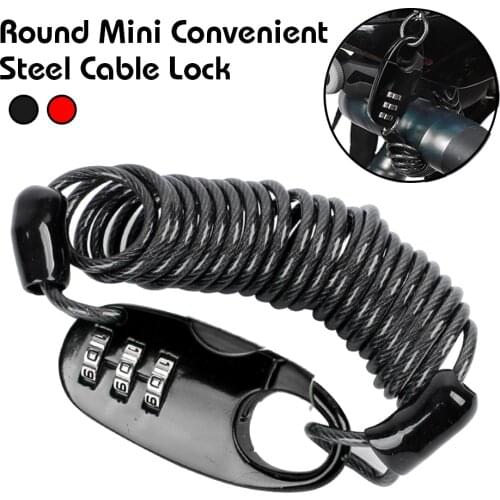 Mini Bicycle Helmet Lock Prevent Scratch Compact Easy To Carry Backpack Anti-Theft Lock Bicycle Motorcycles Cable Lock