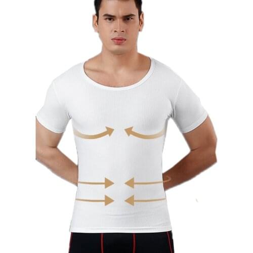 Mens Sweat Vest Slimming Shaper Posture Vest Tummy Belly Shaper Waist Girdle Shirt Abdomen Compression Shirt Men Shapewear 2020
