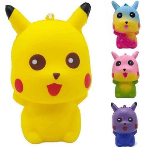 Kawaii Squishy Pikachu Kleurrijke Galaxy Gesimuleerde Pokemon Fidget Speelgoed Langzaam Stijgende Antistress Stress Zachte Squee