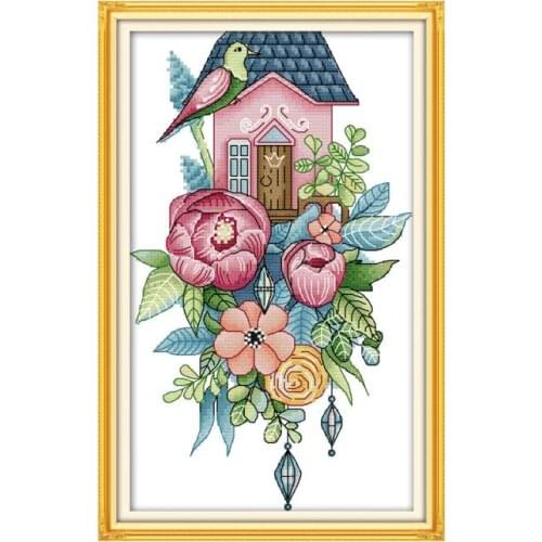 Birds Home 2 Chinese Cross Stitch Kits Sale 14CT Printed Fabric 11CT Counted Canvas DIY Cross Stitch Sets Embroidery Needlework