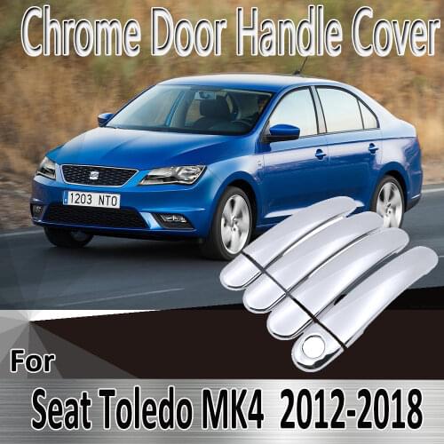 For Seat Toledo MK4 2012~2018 2013 2014 2015 2016 2017 Stickers Decoration Chrome Door Handle Cover Refit Car Accessories