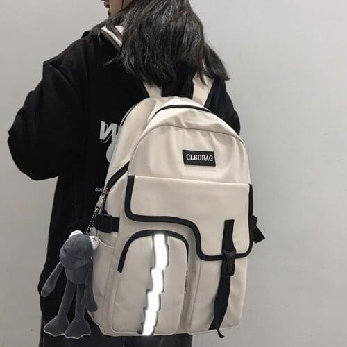 New Woman Fashion Nylon Backpack for 2021 Winter SchoolBags for Teenage Girls Ladies College Reflective Travel School Rucksack