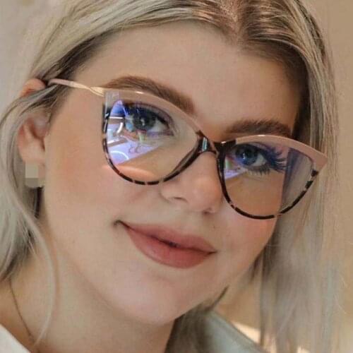 TR90 Anti Blue Light Blocking Cat Eye Glasses Frame Women Luxury Designer Retro Eyeglasses for Ladies Optical Frame