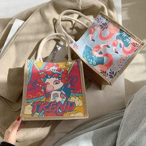 Portable Thermal Insulated Straw Lunch Box Tote Cooler Handbag Picnic Bags Bento Pouch Dinner Container School Food Storage Bags