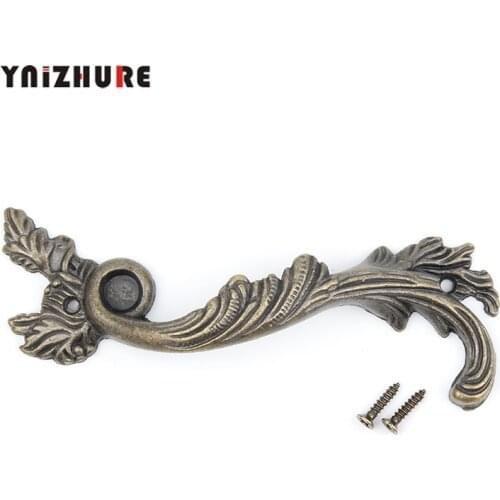 1PCS Leaves Striped Carved Handle,Full Solid Metal Kitchen Handle ,Cabinet Drawer Handle ,Door Knobs Handle Bronze Tone