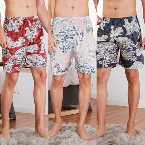Yao Ting Silk Pajamas Mens Summer Single Shorts Pajamas Home Clothes