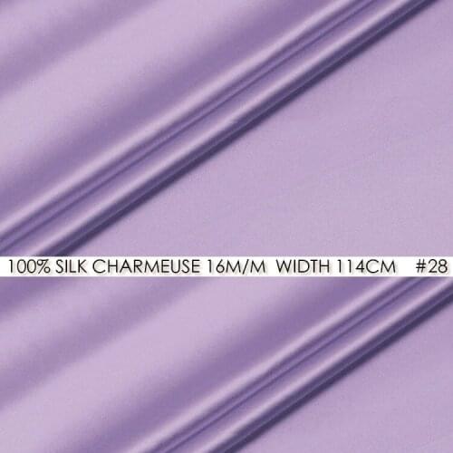 CISULI SILK CHARMEUSE SATIN 114cm width 16momme/100% Natural Silk Fabric Wholesales Violet NO 28