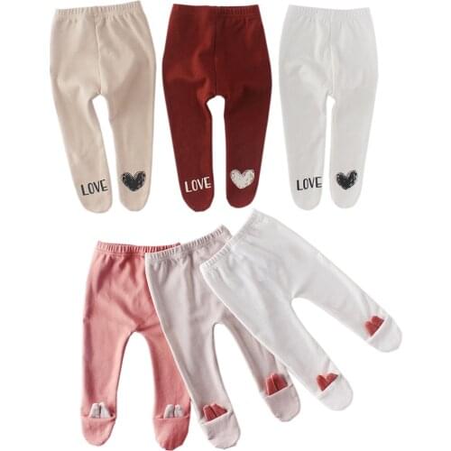 Newborn Unisex Baby Pants 0-3-6-12-18-24M Baby Cotton Trousers Infant Baby Boys Girls Bag Foot Pants Even Socks Baby Leggings