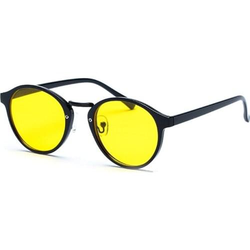 Retro steampunk round sunglasses women men 2021 trendy sun glasses yellow blue black pink clear sun glasses oculos de sol uv400