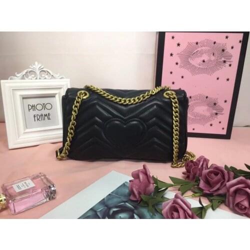 Real High quality Women Lady Fashion Marmont Bags Genuine Leather Crossbody Handbags Purses Backpack tote Shoulder Bag Corrugate