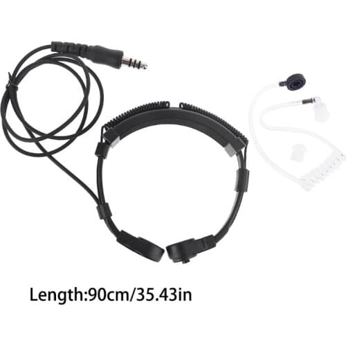Telescopic Heavy Duty -Tactical Throat Vibration Mic Headphone Headset Microphone NATO Plug for Walkie Talkie Radio Accessories